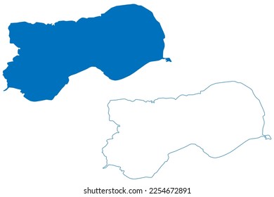 Lake Sanabria (Kingdom of Spain) map vector illustration, scribble sketch Lago de or Llagu de Sanabria map