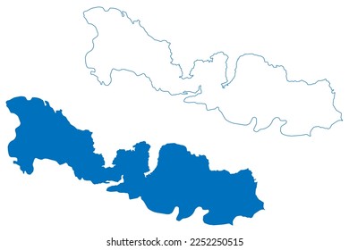 Lake Sarysu (Republic of Azerbaijan) map vector illustration, scribble sketch Sarisu or Yellow Water map