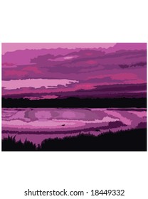 Lake Scene Dusk