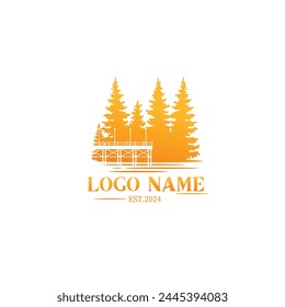lake scenery logo design vector