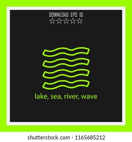 lake, sea, river, wave vector icon
