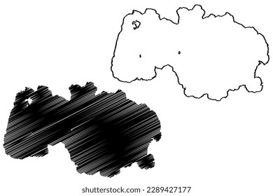 Lake Shala (Africa, Federal Democratic Republic of Ethiopia) map vector illustration, scribble sketch Shalla map