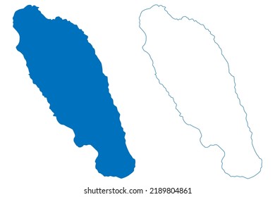 Lake Singkarak (Republic of Indonesia, Sumatra) map vector illustration, scribble sketch Danau Singkarak map