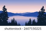  Lake Tahoe’s skyline at dusk, captured in this digital illustration, presents a breathtaking view of the lake’s serene waters surrounded by snow-capped mountains