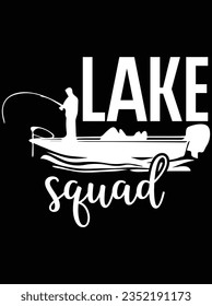 Lake squad Vektorgrafik Design, EPS Datei. Design-Datei für T-Shirt. SVG, EPS-Schnittwortdatei