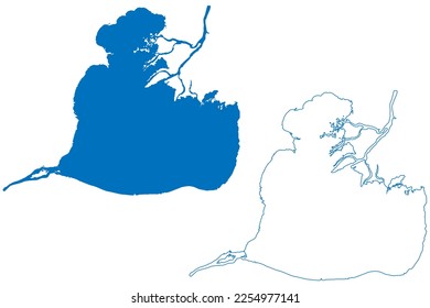 Lake St. Clair(Canada, United States, North America, us) map vector illustration, scribble sketch Lac Sainte-Claire or Saint Clair map