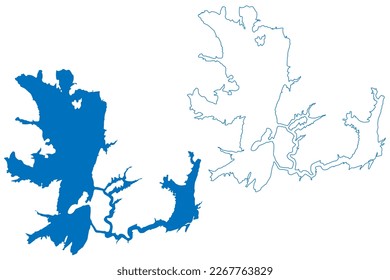 Lake Strawberry Reservoir (United States of America, North America, us, usa, Utah) map vector illustration, scribble sketch Soldier Creek Dam map
