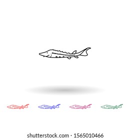 Lake sturgeon multi color icon. Simple thin line, outline vector of fish icons for ui and ux, website or mobile application