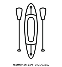 Lake sup surf icon outline vector. Paddle board. Emblem surfer