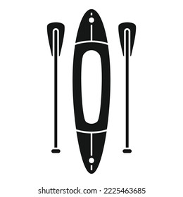 Lake sup surf icon simple vector. Paddle board. Emblem surfer