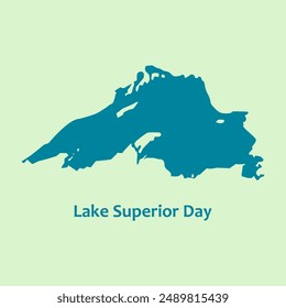 Lake Superior Day vector, illustration. Lake Superior Day is celebrated annually on the third Sunday in July. 