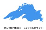 Lake superior map Michigan superior vector silhouette abstract illustration map