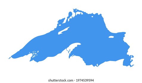 Lake superior map Michigan superior vector silhouette abstract illustration map