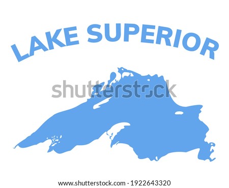 Lake superior map Michigan superior vector silhouette abstract illustration map