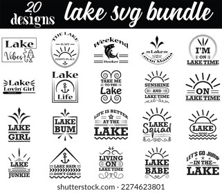 paquete lake svg, diseño de lake svg