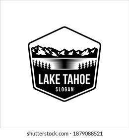 Lake Tahoe with retro designs and badges svg