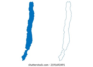 Lake Tatlayoko (Canada, North America) map vector illustration, scribble sketch map