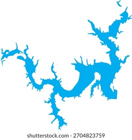 Silueta de la forma del mapa del lago Texoma 