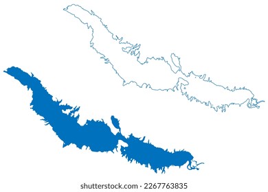 Lake Theodore Roosevelt Reservoir (United States of America, North America, us, usa, Arizona) map vector illustration, scribble sketch Theodore Roosevelt Dam map