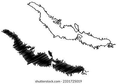 Lake Theodore Roosevelt Reservoir (United States of America, North America, us, usa, Arizona) map vector illustration, scribble sketch Theodore Roosevelt Dam map