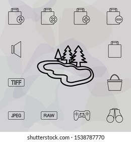 lake with trees icon. Universal set of web for website design and development, app development