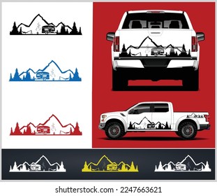 Lake Trees Mountains RV Camper Decal- Sticker Graphic