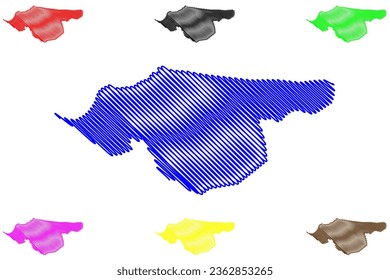 Lake Tsomgo (Republic of India) map vector illustration, scribble sketch Tsongmo or Changgu map