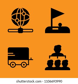 lake, vacation, alps and family icons set. Vector illustration for web and design