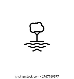 Lake vector icon in black line style icon, style isolated on white background