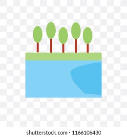 Lake vector icon isolated on transparent background, Lake logo concept