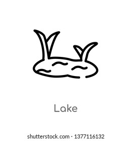 lake vector line icon. Simple element illustration. lake outline icon from summer concept. Can be used for web and mobile