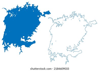 Lake Victoria (Tanzania, Africa, African Great Lakes) Map Vector Illustration, Scribble Sketch Nam Lolwe, Nnalubaale, Nyanza Or Ukerewe Map