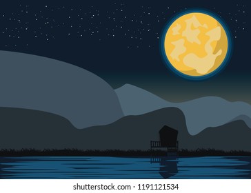lake view background vector illustration 
