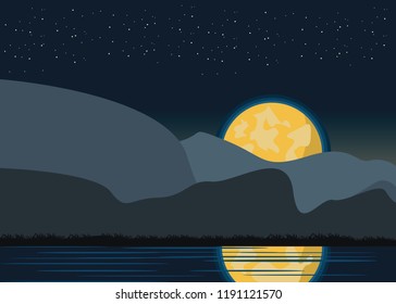 lake view background vector illustration 