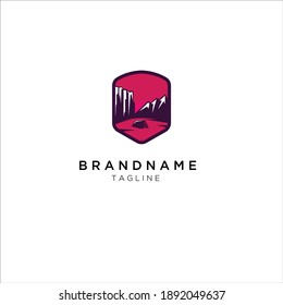 lake view with mountain logo design for a company and branding