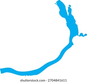 Silueta de la forma del mapa del lago Wallula 