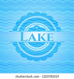 Lake water wave concept badge.