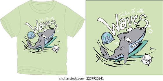 lake to the waves
t shirt graphic design vector illustration 
