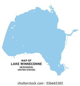 Lake Winneconne (Wisconsin, United States) map vector