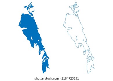 Lake Winnipeg (Canada, North America) Map Vector Illustration, Scribble Sketch Map