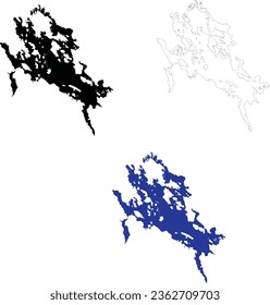 Lake Winnipesaukee Map. New Hampshire Map. Lake Winnipesaukee icon. flat style.