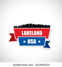 Lakeland skyline - Florida, United States of America, USA - vector illustration