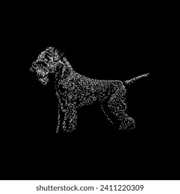 lakeland terrier hand drawing vector isolated on black background.