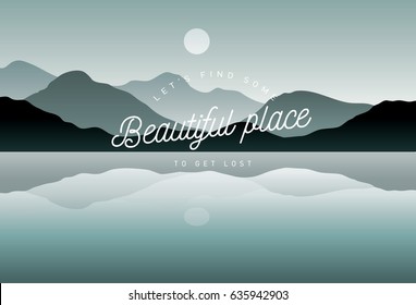 lake/river and mountain landscape vector/illustration