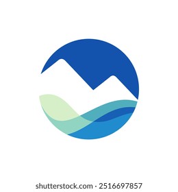 logotipo de lagos e montanhas, design do logotipo do lago