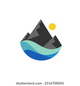 lakes and mountains logo, with simple concept