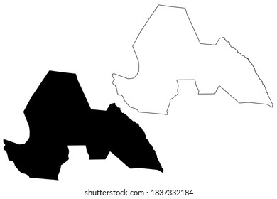Lakes state (States of South Sudan, Bahr el Ghazal Region) map vector illustration, scribble sketch Lakes map