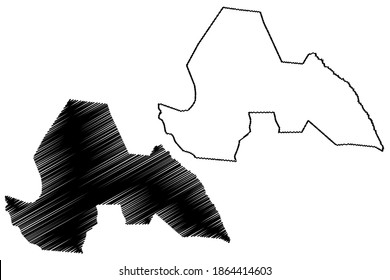 Lakes state (States of South Sudan, Bahr el Ghazal Region) map vector illustration, scribble sketch Lakes map