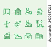 lakeside cabin and holiday village icon. nature and cabin life vector icon