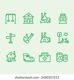 lakeside cabin and holiday village icon. nature and cabin life vector icon